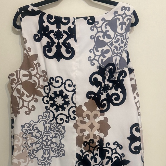 Dressbarn Women's One Shoulder Black and Tan Dress - Picture 4 of 5